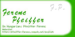 ferenc pfeiffer business card